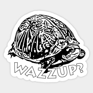 Wazzup? - Black & White Turtle Graphic Sticker